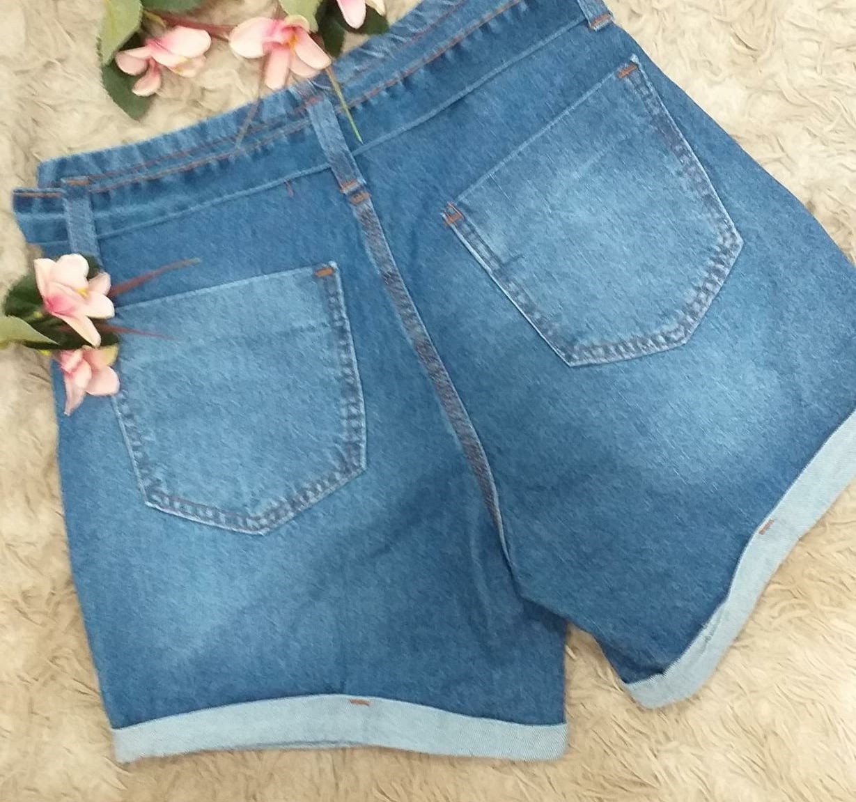 Short Jeans Ayram Cintura alta Ziper lateral N.36