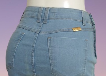 Saia jeans com botões na lateral n.38 marca q chich