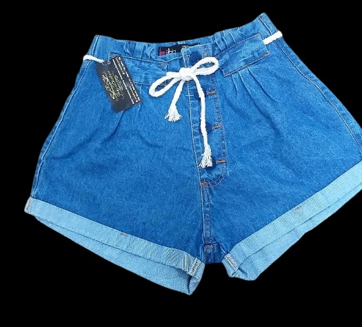 Short Jeans Mida Botões Cintura alta N.40