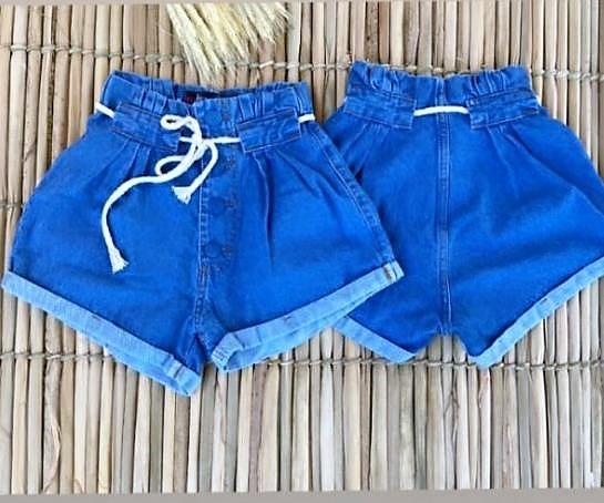 Short Jeans Mida Botões Cintura alta N.40