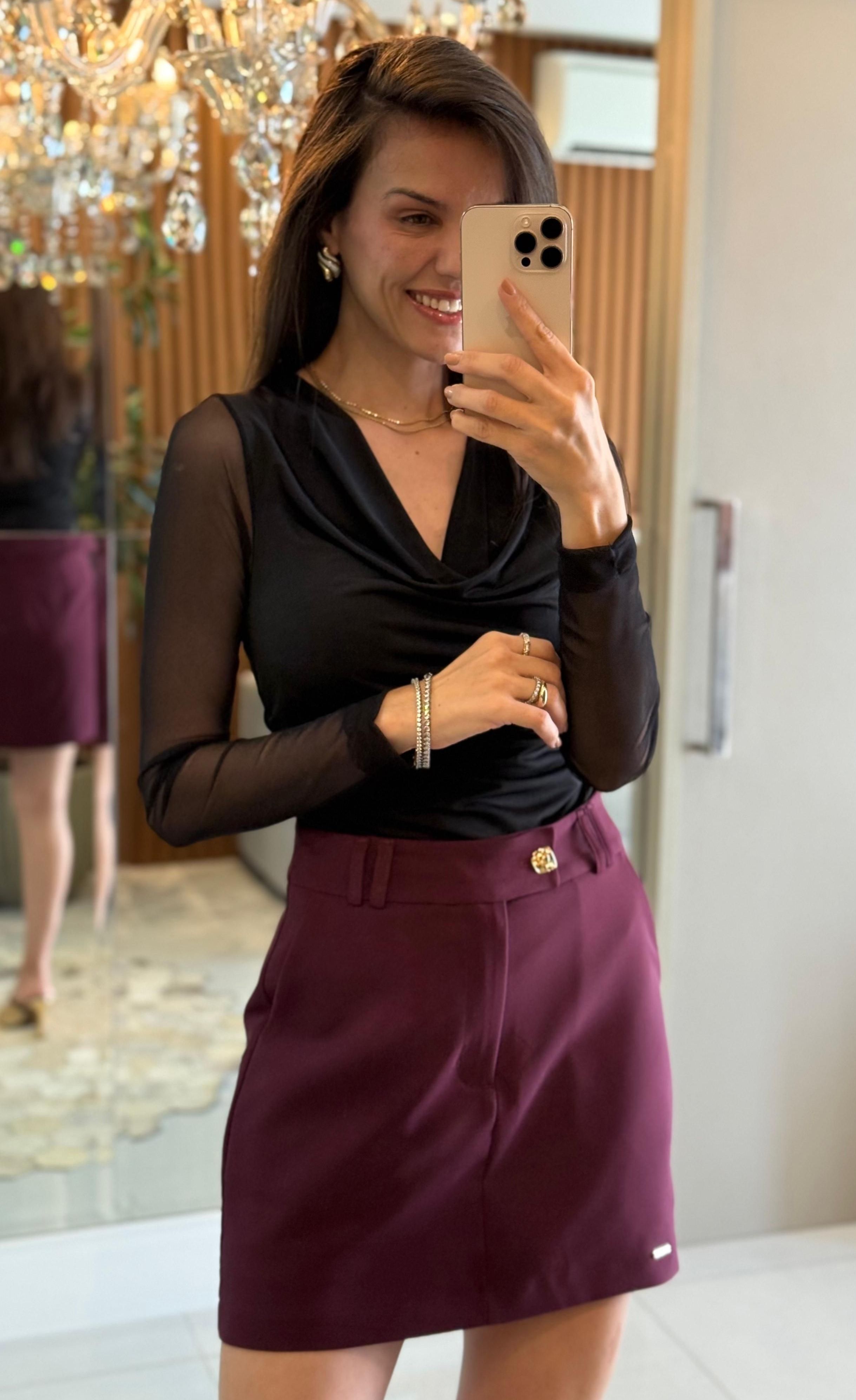 8910 Saia Celine Vinho Alfaiataria