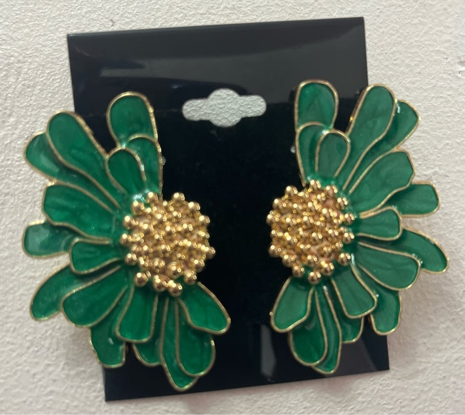 Emerald Daisy Earring
