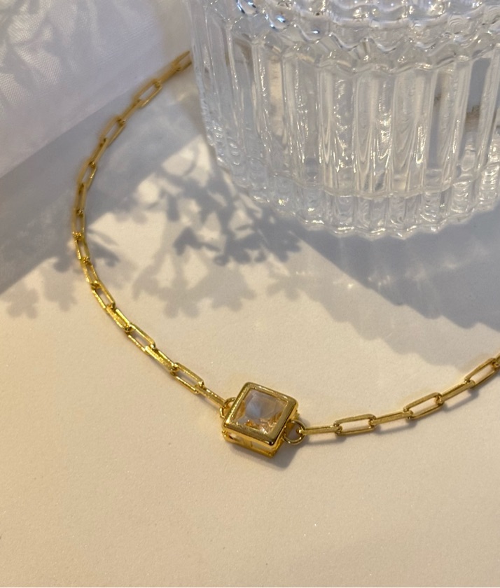 Colar Chocker Zircônia Quadrada