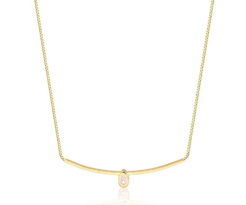 Chocker Meio Aro com Zircônia Gota