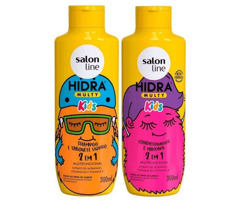 Kit Shampoo e Condicionador 2 em 1 Hidra Multy Kids - Salon Line