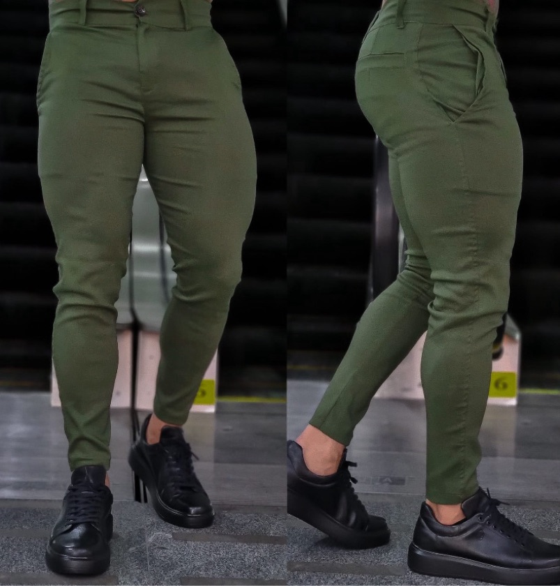 Calça Alfaiataria Bengaline Verde Militar