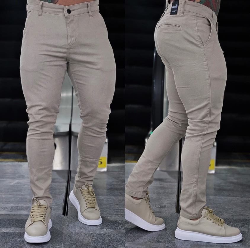 Calça Alfaiataria Sarja Cinza