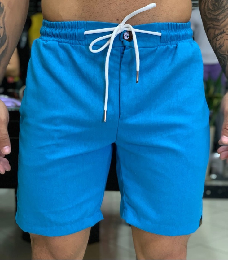 Bermuda Linho Azul Céu