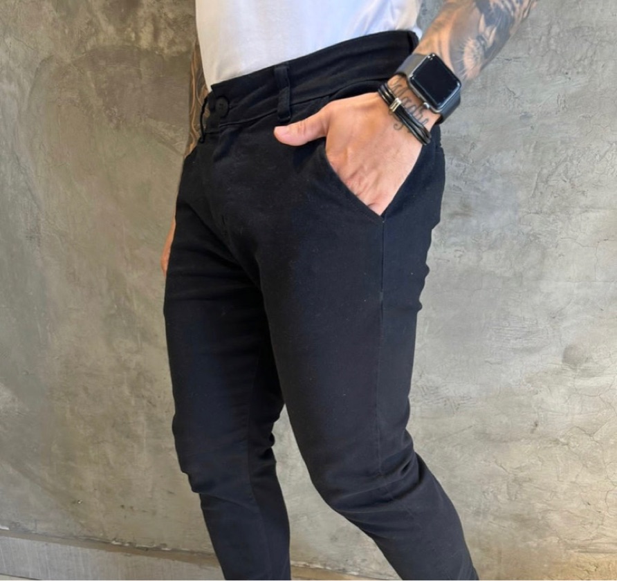 Calça Alfaiataria Sarja Preta