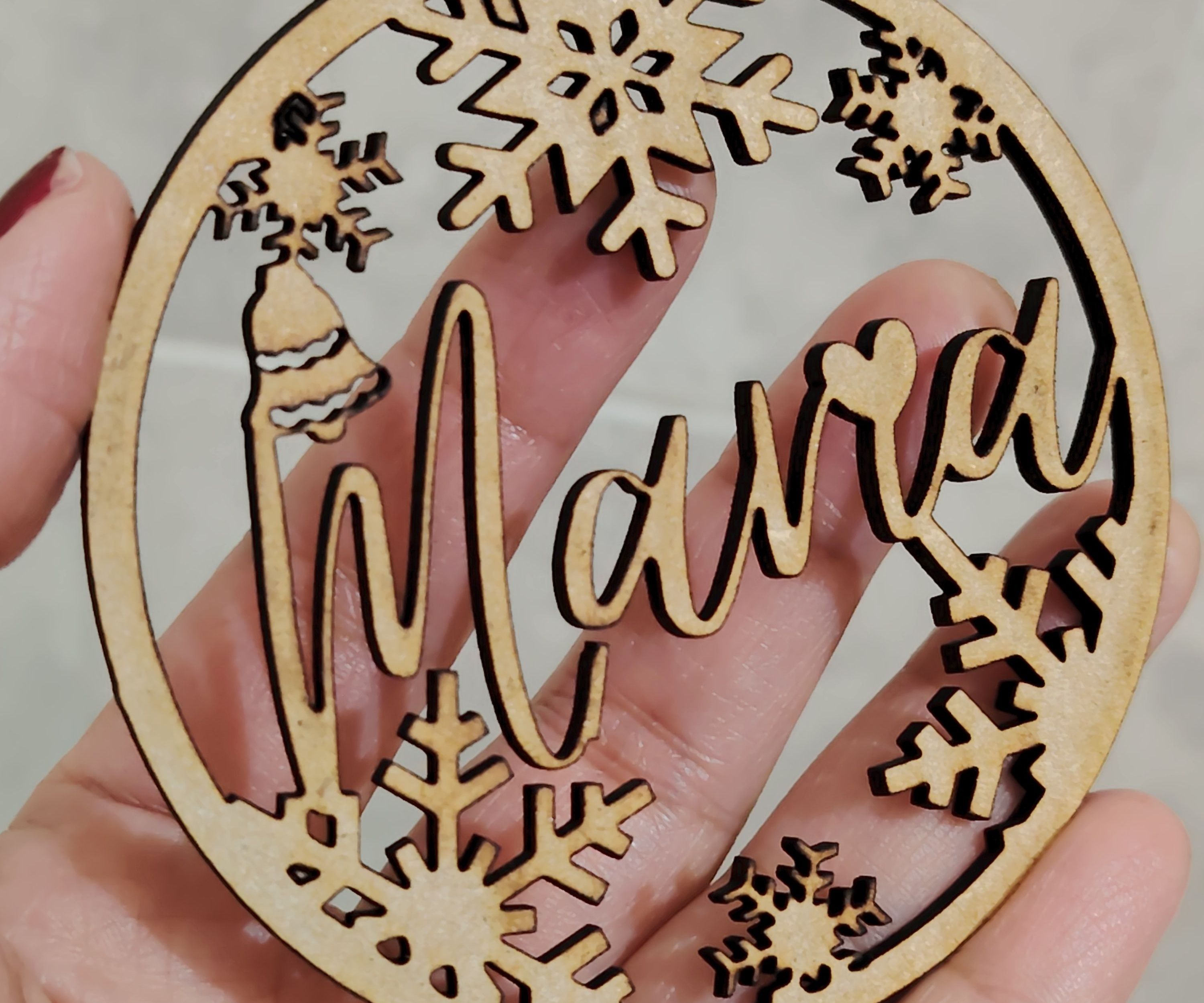 Esfera personalizada mdf natural