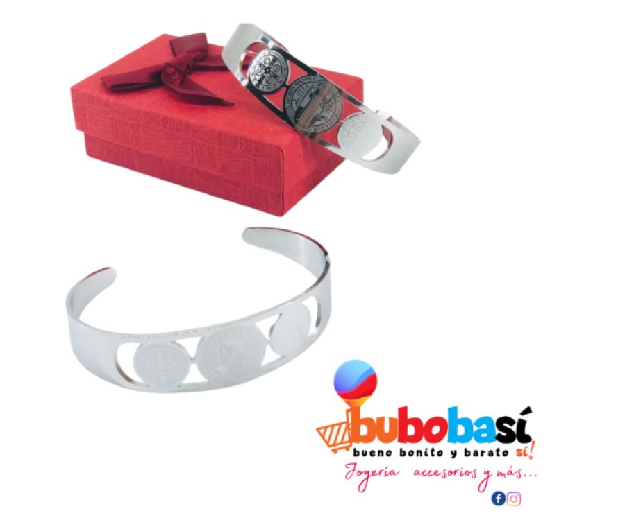 Brazalete San Benito plateado