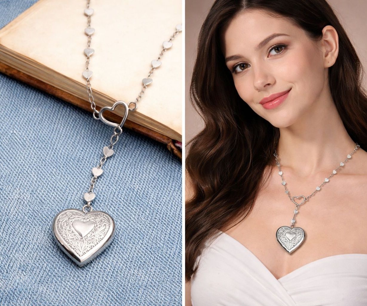 Relicario cad corazón aceroi plateado personalizado