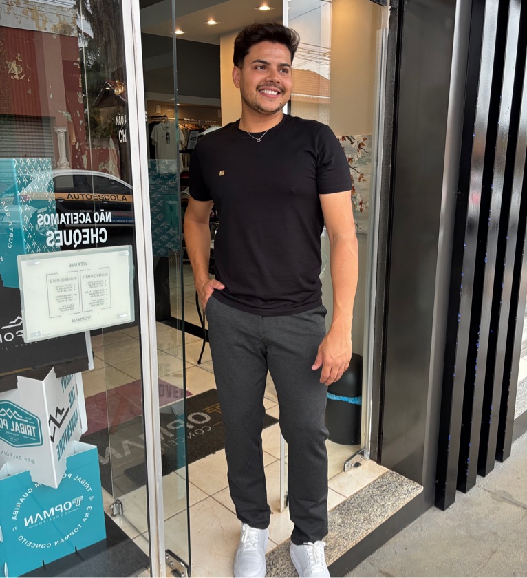 Calça Chino Slin Poliamida DTX Chumbo