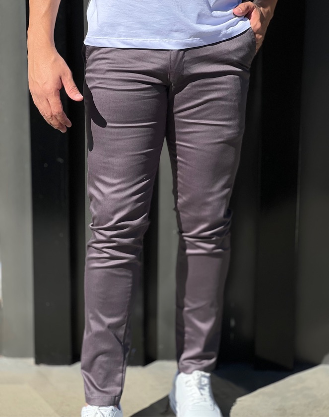 Calça Chino Sarja Salth Chumbo