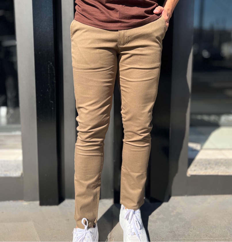 Calça Chino Slin Sibra Caqui Novo