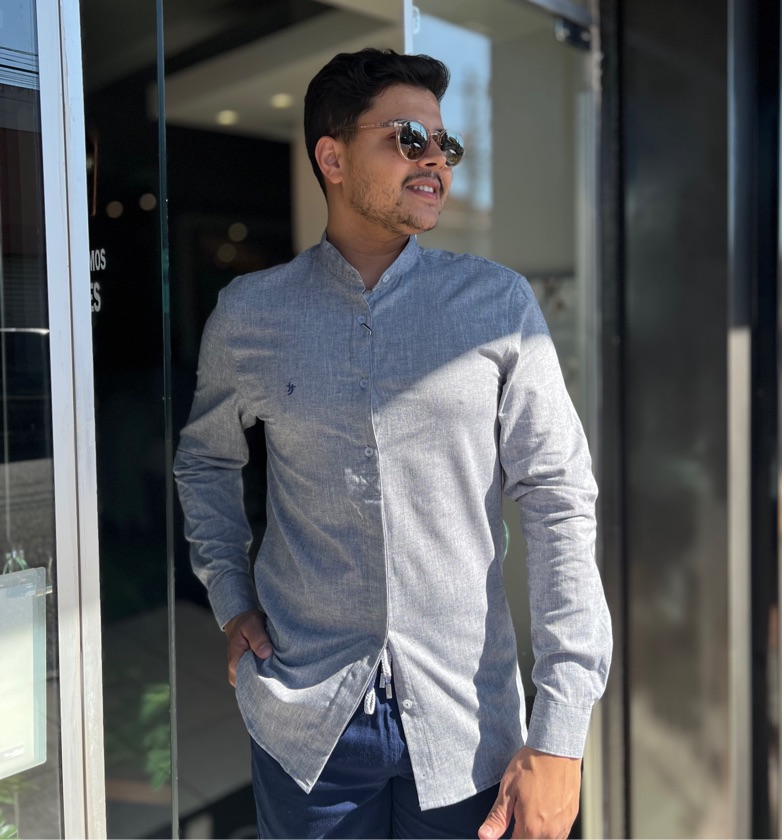 Bata Titus Algodão Azul