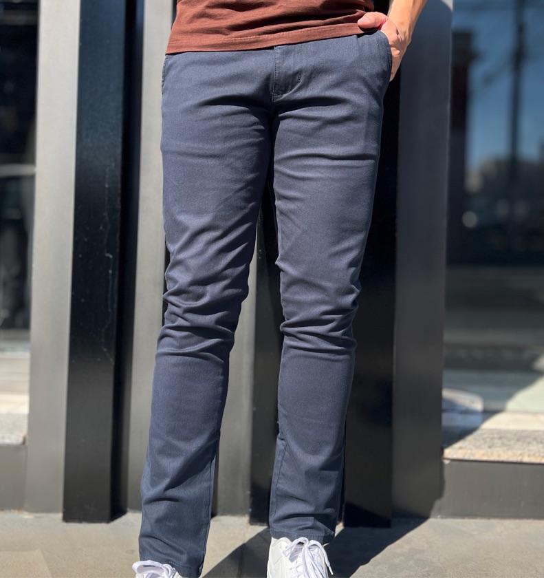 Calça Chino Slin Sibra Azul Marinho Ônix