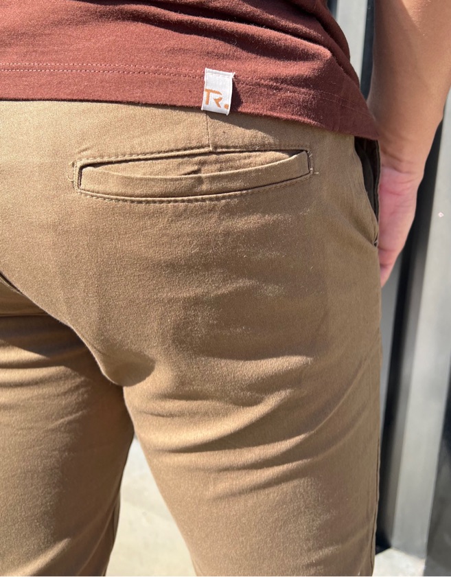 Calça Chino Slin Sibra Caqui Novo