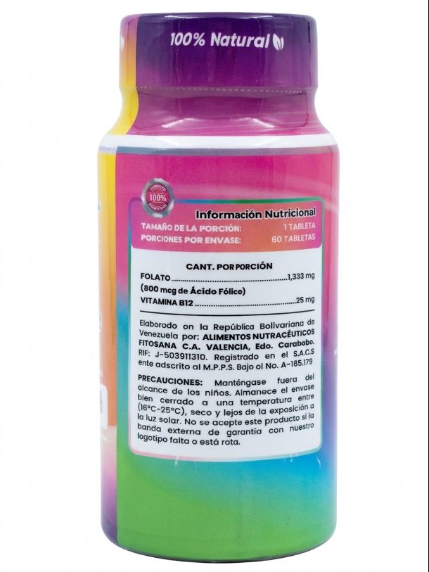 Ácido Fólico - Fitosana - 800mcg x60 Tabletas