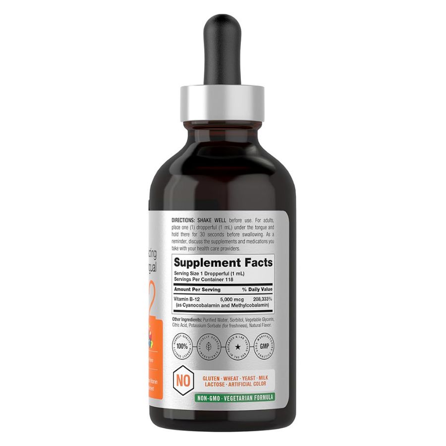 B12 Líquida (Cianocobalamina + Metilcobalamina) - Horbaach - 5000mcg x118ml Líquido