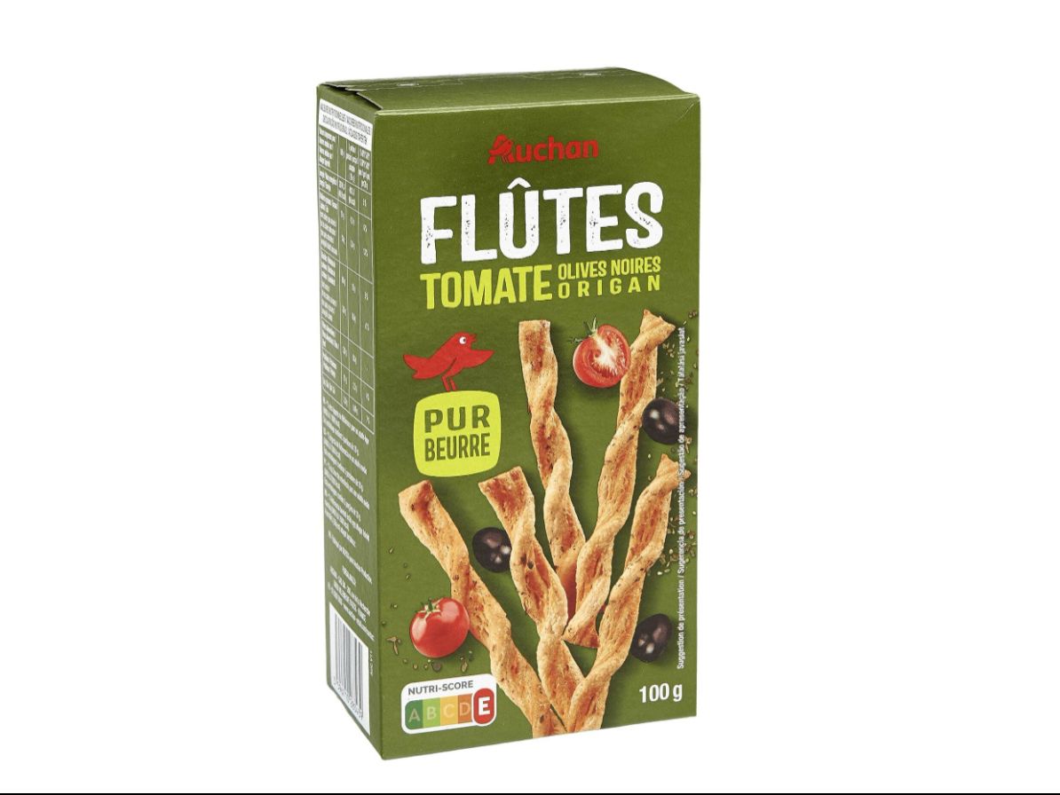 Auchan folhados com manteiga tomate azeitonas e oregãos 100g
