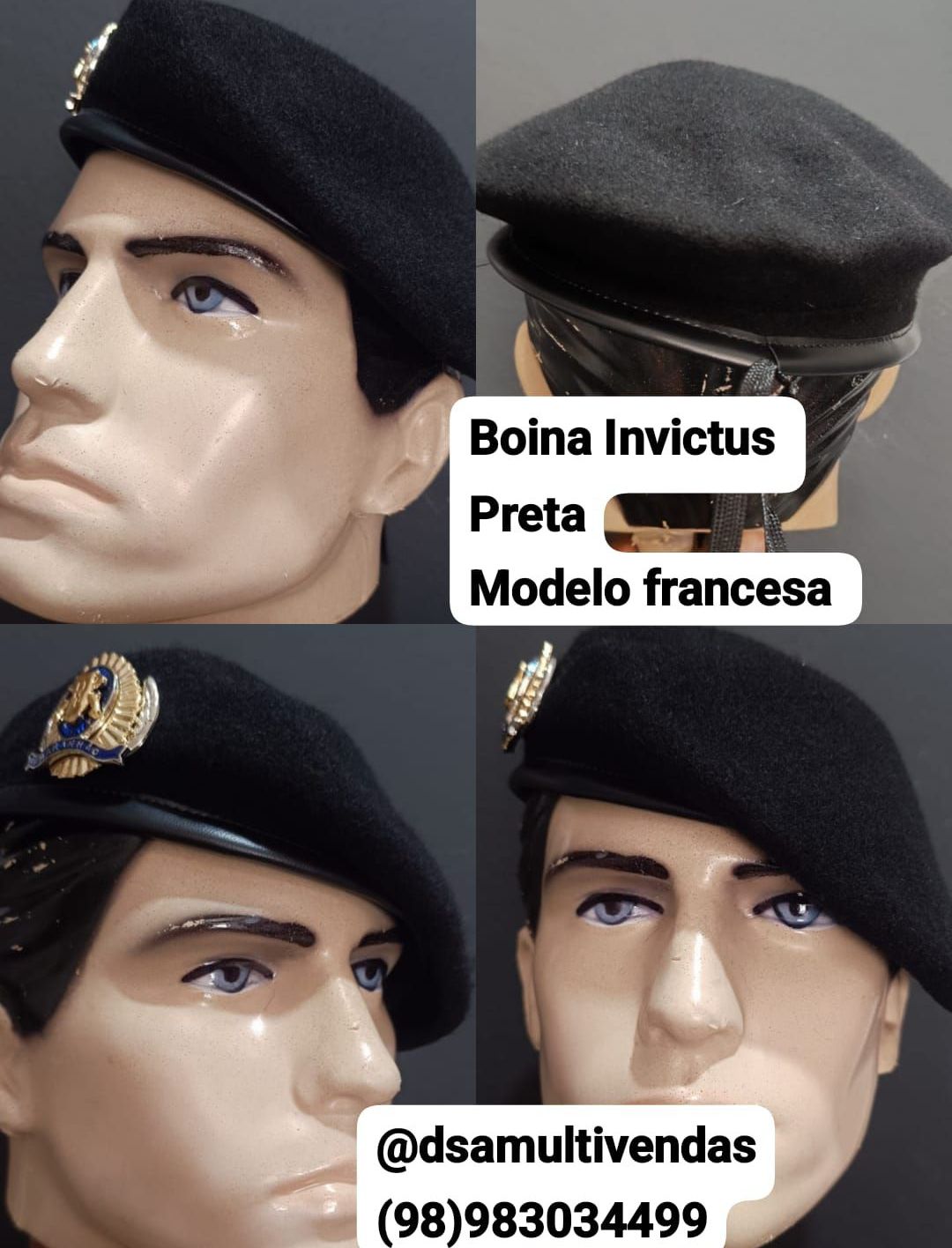Boina Invictus Lyon + Distintivo de Boina