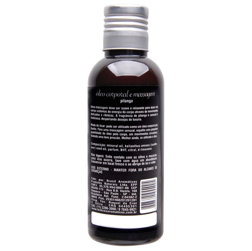 Óleo Aromático Corporal e Massagem Pitanga Malícia 120ml Feitiços