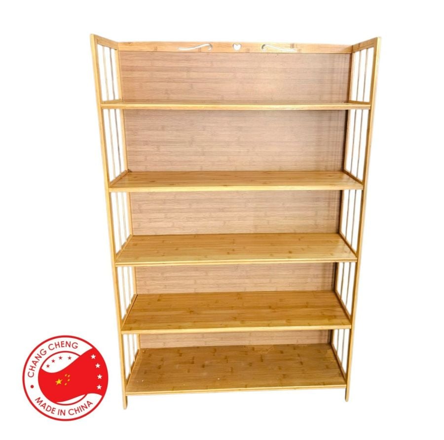 Estante de madera X4 niveles Modelo H con respaldar