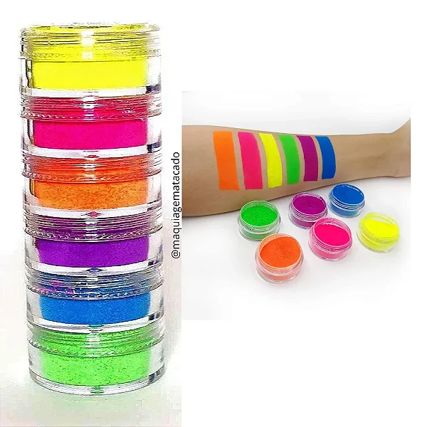 Kit de Pó Neon para Maquiagem