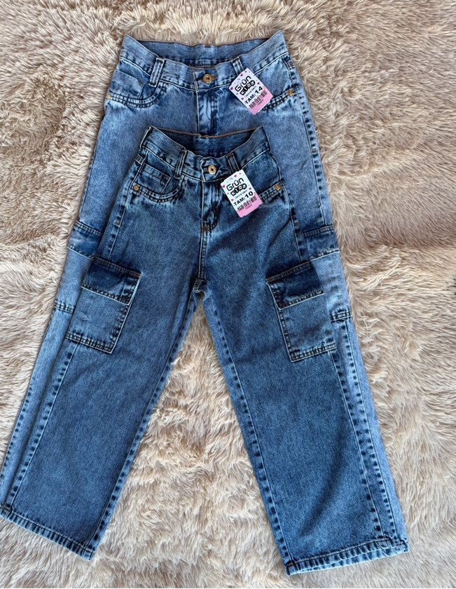 Calça wind leg cargo SKY 10 ao 16