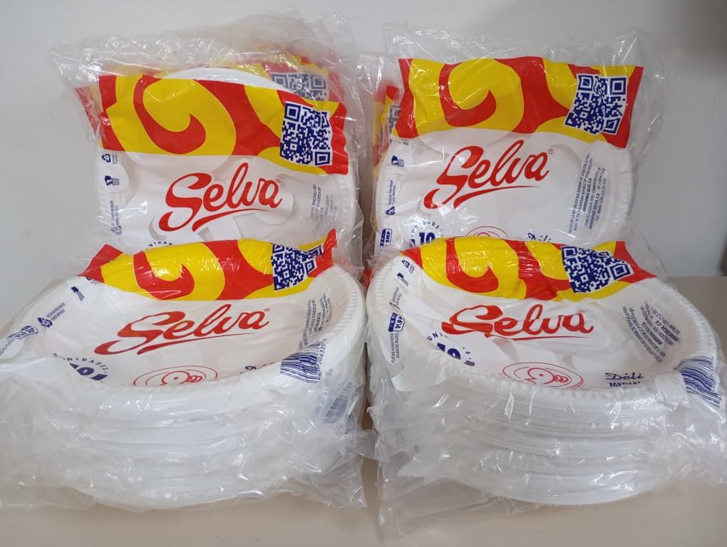 SELVA // Plato 9" (23cm) desechables Redondos REF 900002 codigodebarras 097537063356 (bulto de 50 empaques total 500 platos) precio por empaque de 10unid SELVA