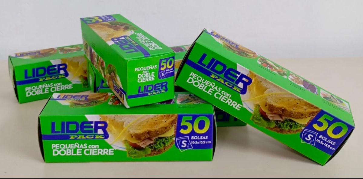 LIDER PACK // BOLSAS PEQUENAS CON DOBLE CIERRE 16,5 X 15,2 CM REF 0122 BARRAS 7592384100122 (bulto de 24cajitas) precio por cajita de 50unid
