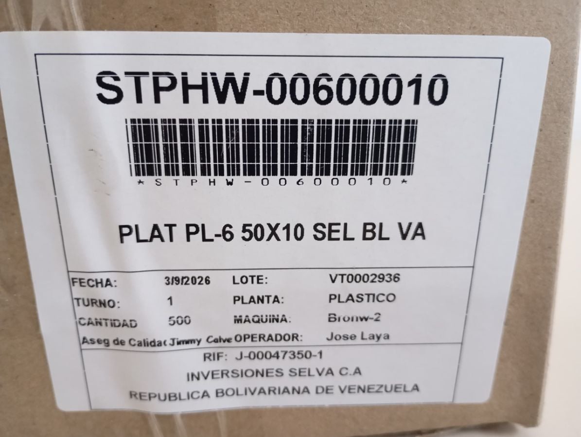 SELVA // Plato 6" (15cm) desechables Redondos REF 600010 codigodebarras 097537063318 (bulto de 50 empaques total 500 platos) precio por empaque de 10unid SELVA