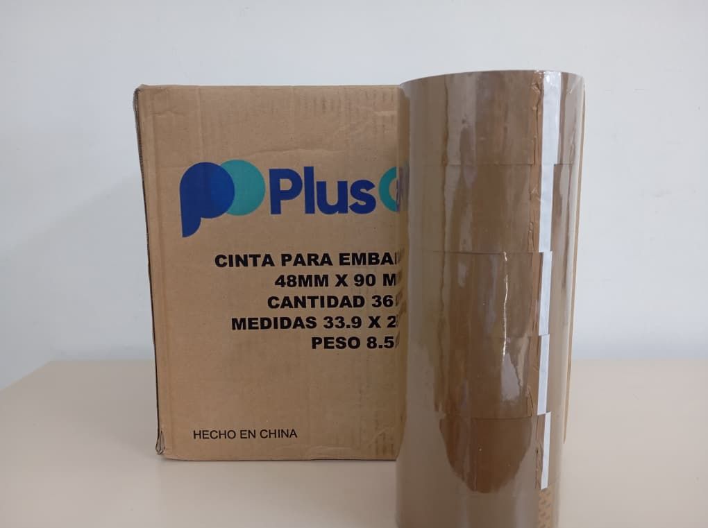 CINTA DE EMBALAJE 90mts x 48mm MARRON REF 725 (caja de 36 unid) precio por unidad PLUSOFFICE