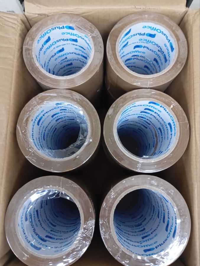 CINTA DE EMBALAJE 90mts x 48mm MARRON REF 725 (caja de 36 unid) precio por unidad PLUSOFFICE