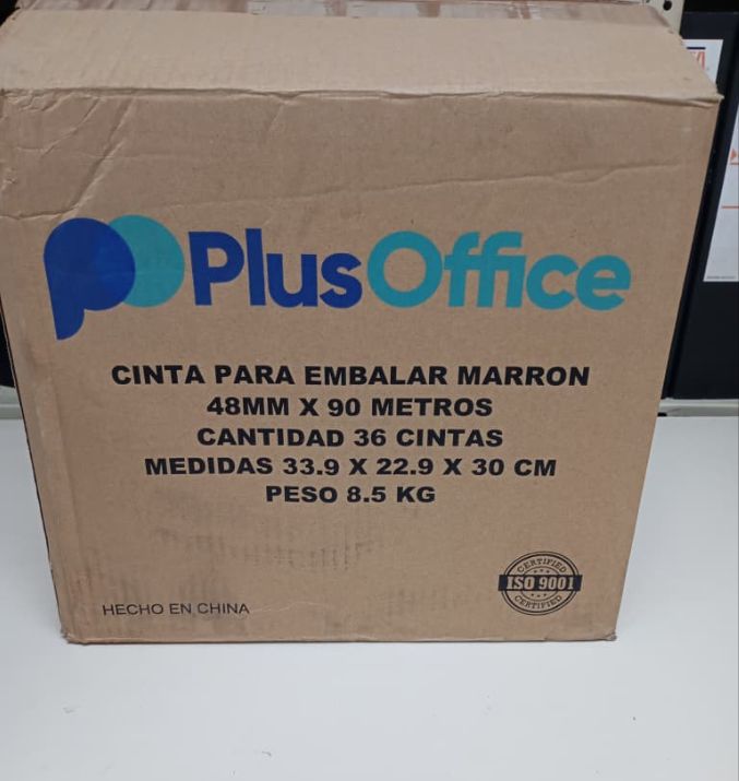 CINTA DE EMBALAJE 90mts x 48mm MARRON REF 725 (caja de 36 unid) precio por unidad PLUSOFFICE
