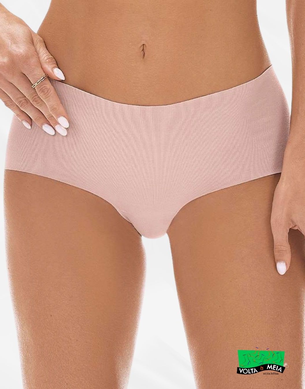 Boxer nude algodão rose