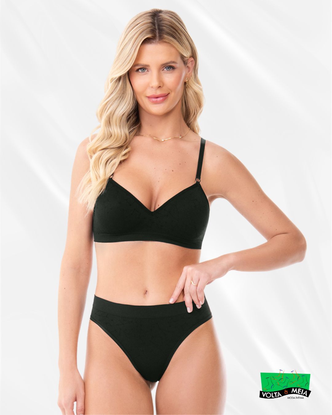Conjunto sem costura preto