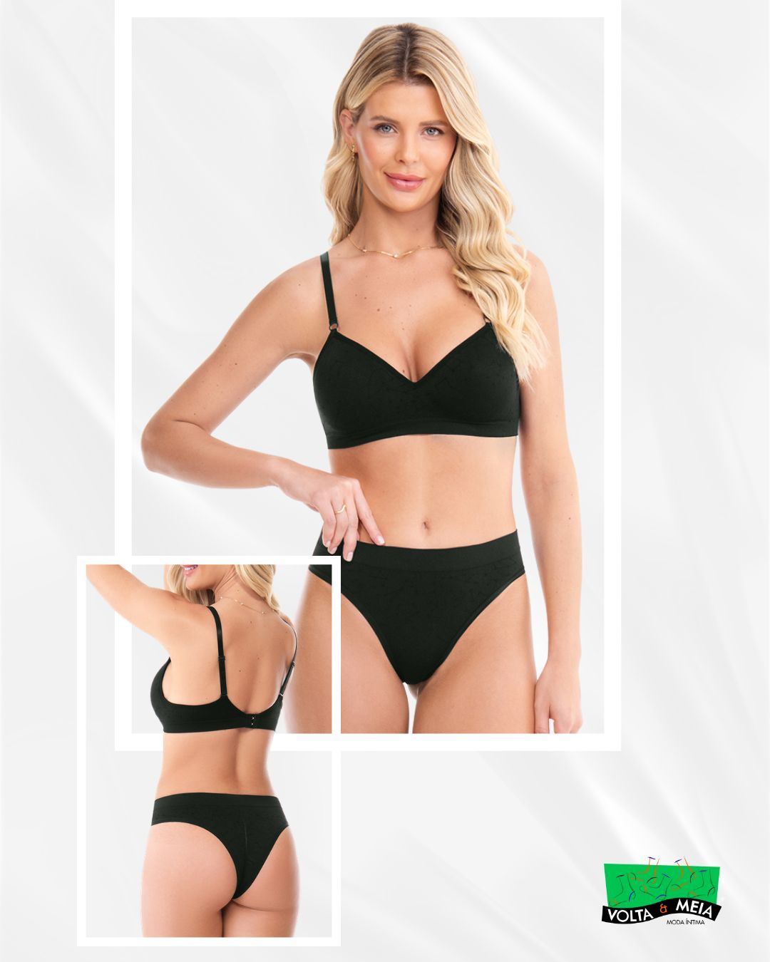 Conjunto sem costura preto