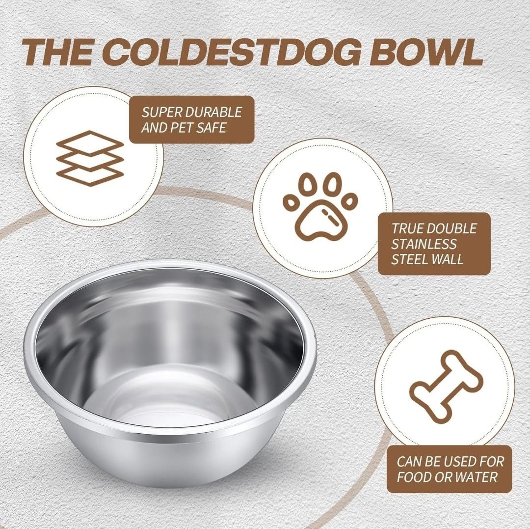 8 Cup Stainless Steel Metal Dog Bowls