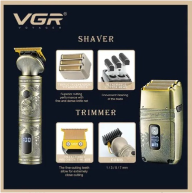 COMBO MAQUINA VGR V 649 PATILLERA + SHAVER