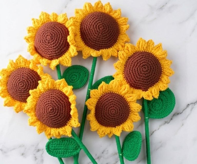 Girasoles a crochet
