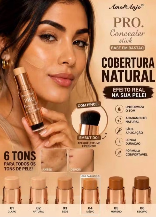 Base Bastão Pro Concealer Amor Anjo( Com Pincel)