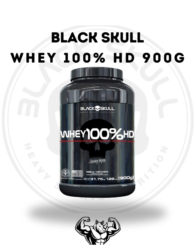 WHEY 100% HD STRAWBERRY BLACK SKULL - 900G (WPC, WPI E W