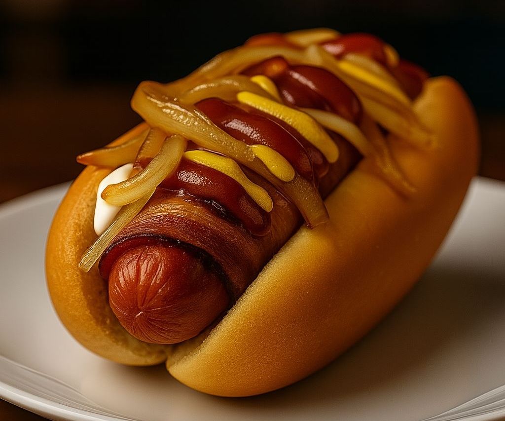 Hot dog con tocino