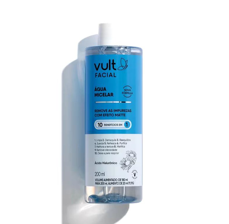 Água Micelar 10 em 1 com Ácido Hialurônico 200ml - Vult