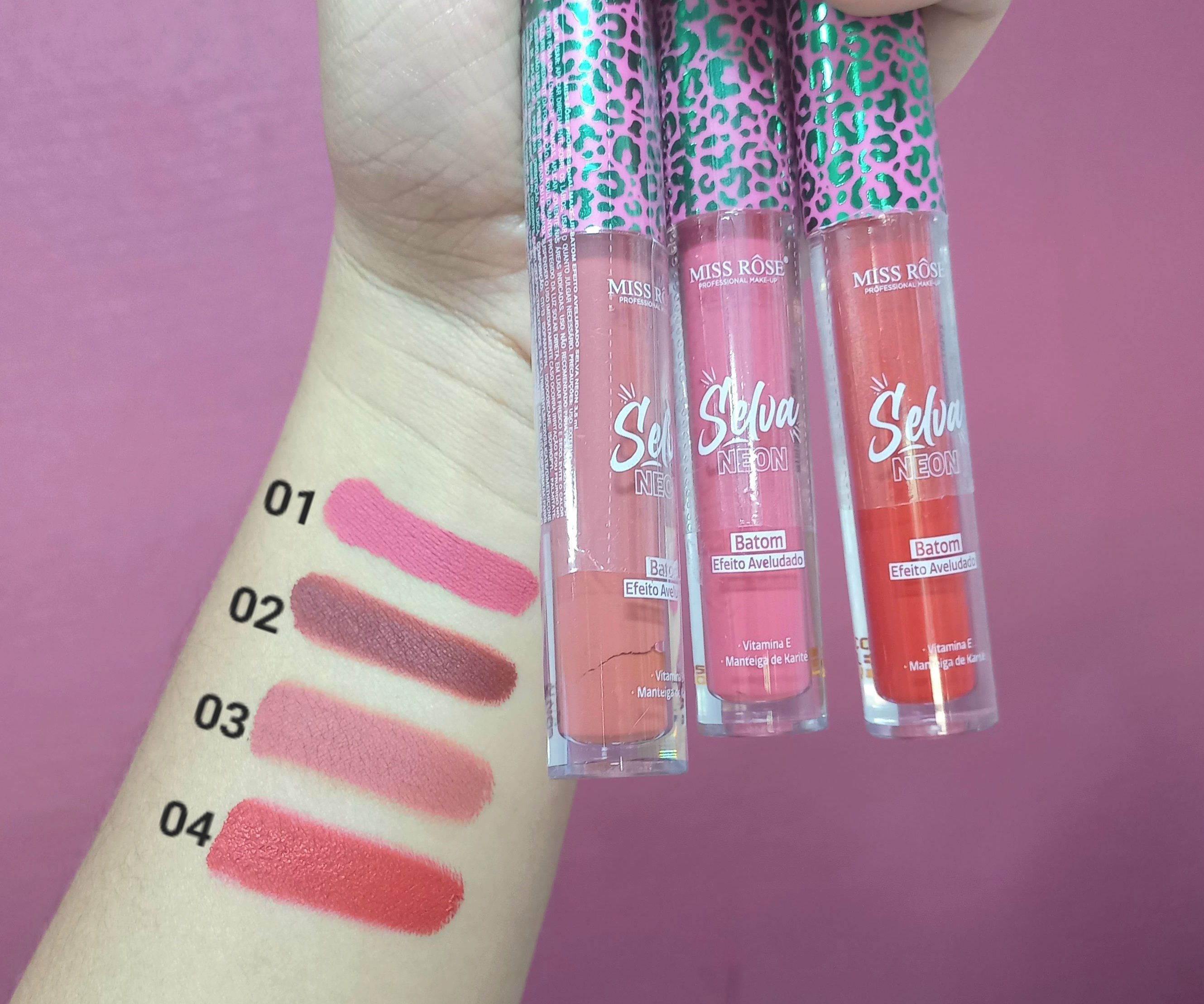 Batom Líquido Efeito Aveludado Linha Selva Neon - Miss Rose