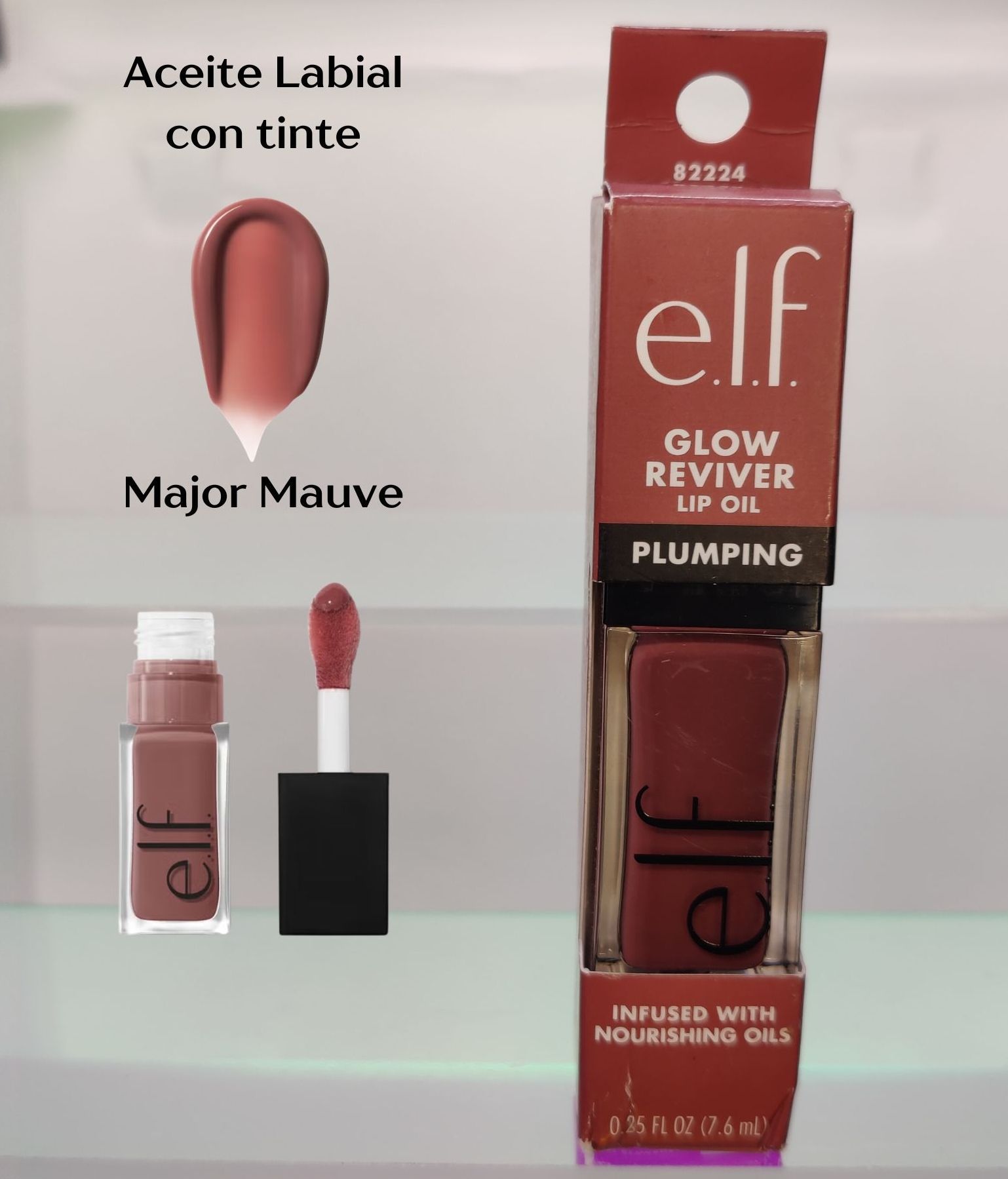 elf Glow Reviver Lip Oil Tono Major Mauve