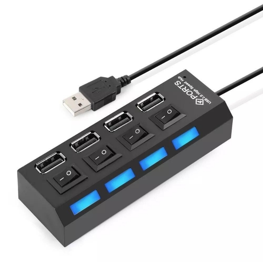 Hub Usb 4 Portas 2.0 Adaptador Veicular E Casa Expansor