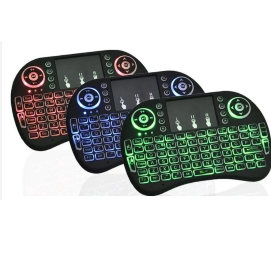 Mini Teclado Bluetooth Wireless Sem Fios Mouse Led Tv Smart